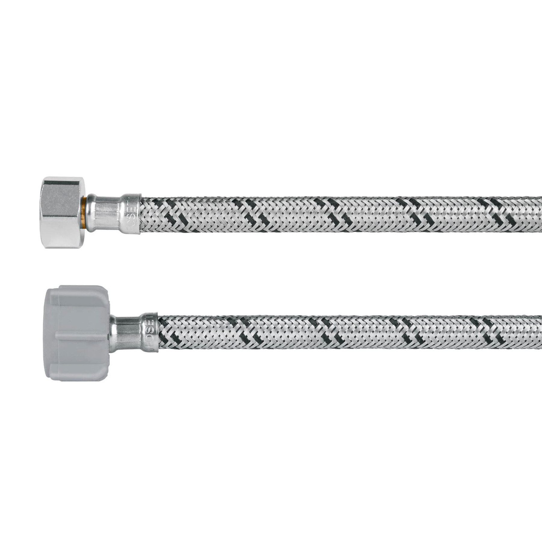 Manguera p/WC, acero inox, 1/2"x7/8", 50 cm, plástico/latón