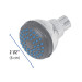 Regadera redonda de ABS 2-1/2" gris-cromo sin brazo, Foset