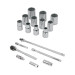 Juego de 18 herramientas cuadro 1/2" mm para mecánico