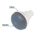 Regadera redonda de ABS 2-1/2" gris-blanca sin brazo, Foset