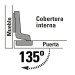 Bolsa c/2 bisagras bidimensionales de 135° cobertura interna