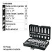 Juego de 45 herramientas cuadro 3/8" std y mm para mecánico