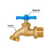 Llave para manguera, de latón, 180 gr, entrada 3/4", Foset