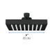 Regadera cuadrada ABS 6" acabado negro mate sin brazo, Foset