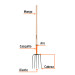 Bieldo para paja, 5 dientes, mgo largo 48", Truper