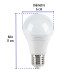 Lámpara LED tipo bulbo A19 12 W luz de día, caja, Volteck