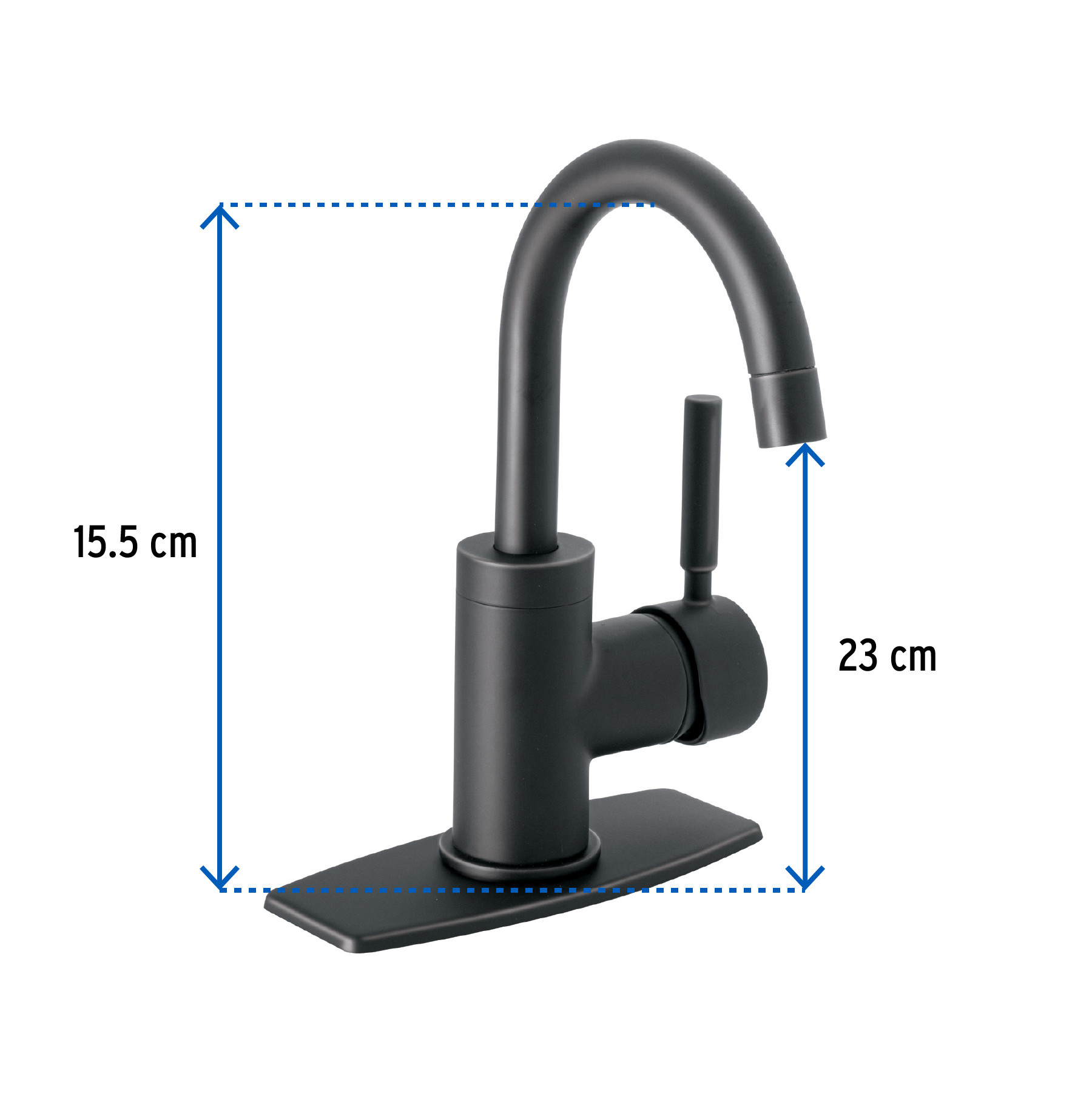 Mezcladora Para Lavabo De Baño Negro Monomando Alto Para Lavabo