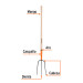 Bieldo para paja, 3 dientes, mgo largo 48", Truper
