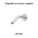 Regadera redonda de ABS 2-1/2" gris-cromo sin brazo, Foset