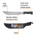 Machete rambo 12" cacha inyectada negra, con funda, Truper