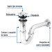 Céspol 1-1/4", contra tipo moneda, latón cromo, para lavabo