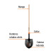 Pala redonda # 4 T-2000, mango largo 45", Truper