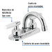 Mezcladora 4" para lavabo, cuello curvo, manerales cono
