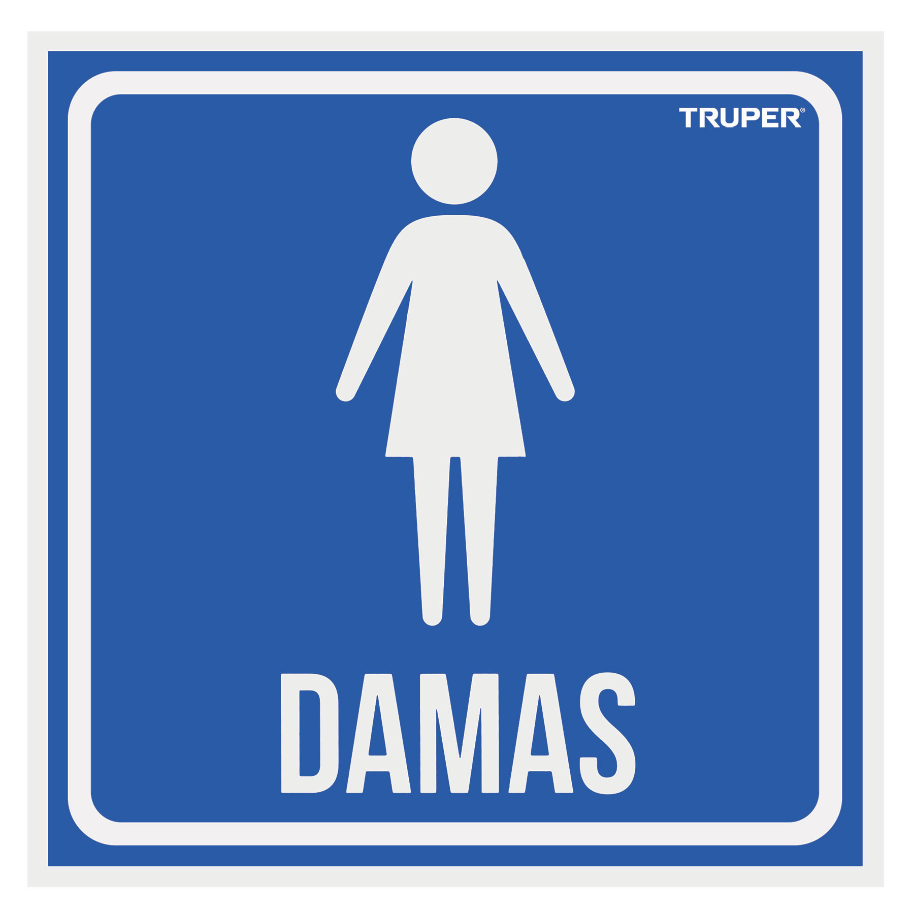 Letrero de señalización "DAMAS", 19 x 19 cm