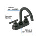 Mezcladora p/lavabo,bar,manerales palanca,negro mate,Tubig