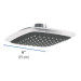Regadera cuadrada plato ancho 6" gris-cromo, sin brazo,Foset