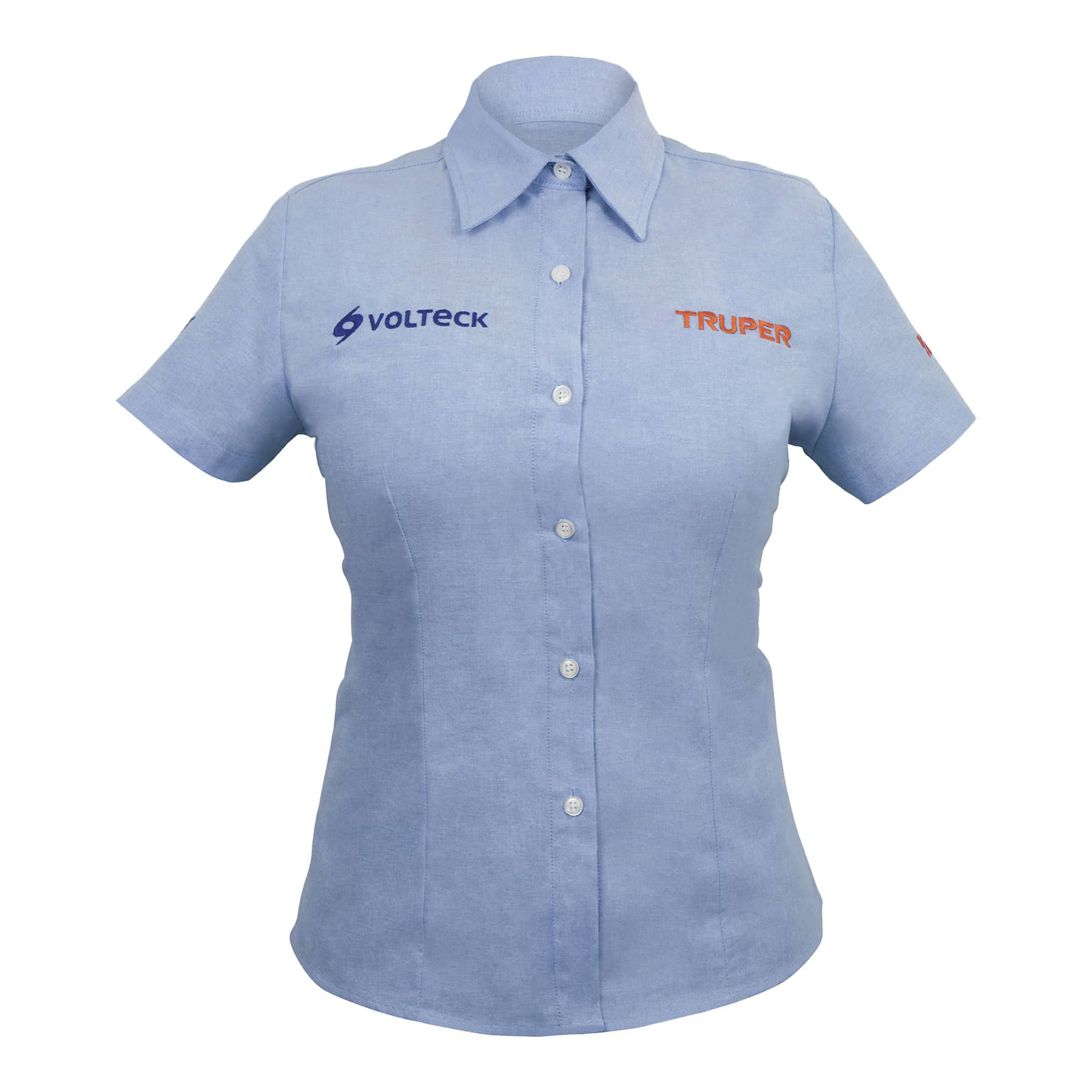 Camisas azules manga corta, para dama