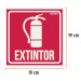 Letrero de señalización "EXTINTOR", 19 x 19 cm