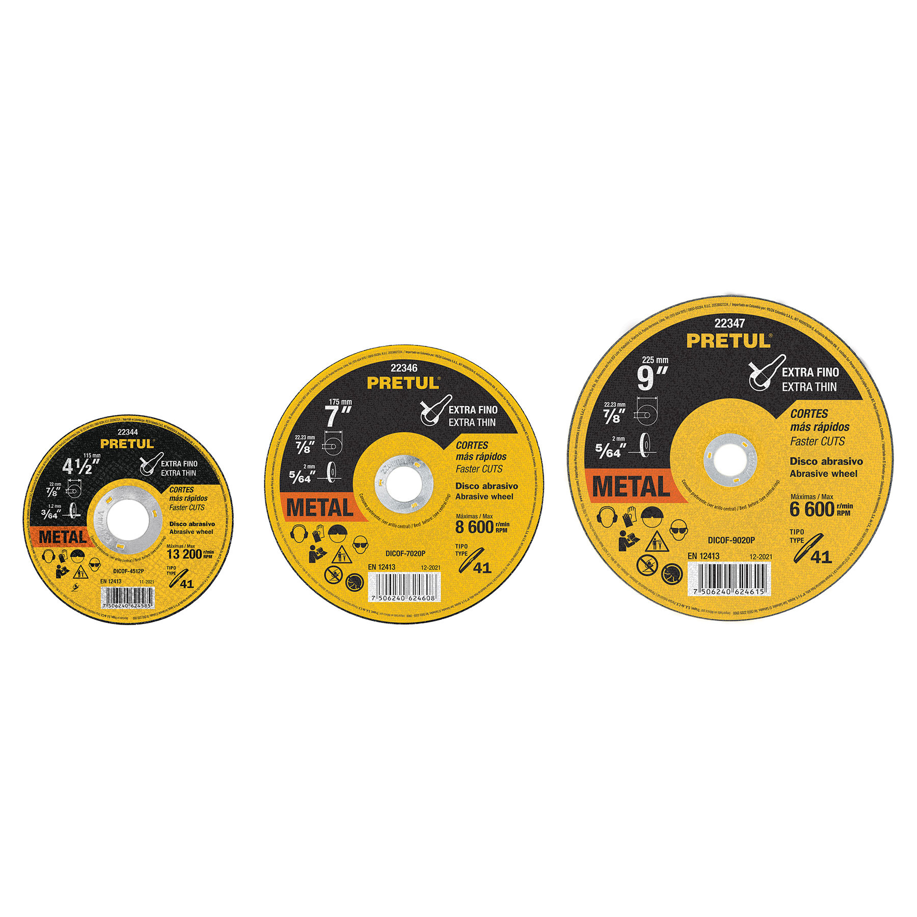 Discos abrasivos corte extrafino de metal, Pretul