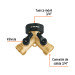 Conector "Y" 3/4" latón sólido con tuerca móvil p/manguera