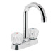 Mezcladora 4" para lavabo, cuello bar, manerales de acrílico