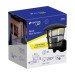 Arbotante tipo farol moderno soportado p/exteriores, negro