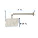 Regadera cuadrada 6", acero inox, con brazo, satín, Túbig