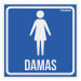 Letrero de señalización "DAMAS", 19 x 19 cm