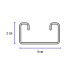 Perfil unicanal perforado de 3 m, 4 x 2 cm, cal. 18, Volteck
