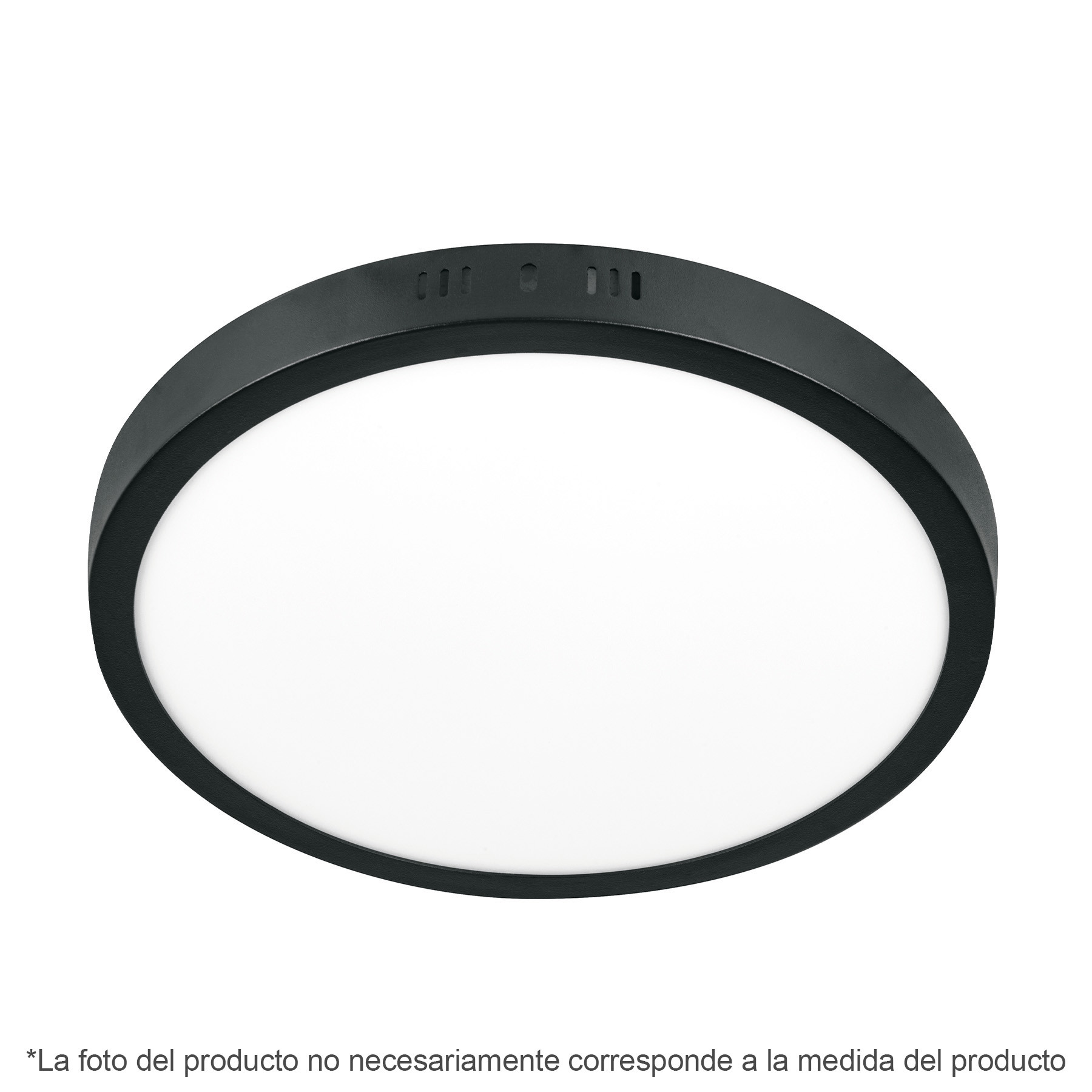 Luminario de LED 6 W redondo tipo plafón luz de día, negro