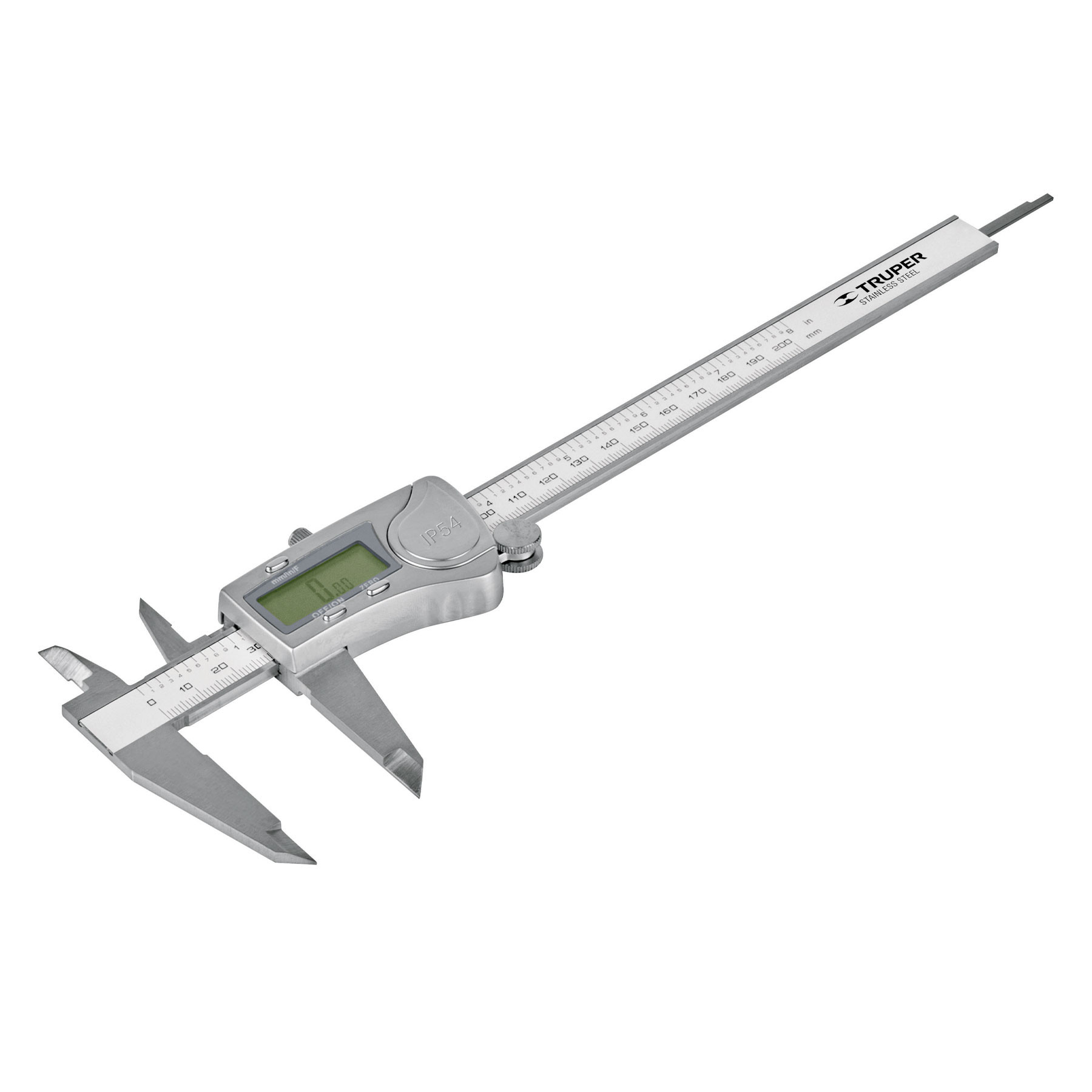 Calibrador vernier digital 6" acero inox, std y mm, Truper