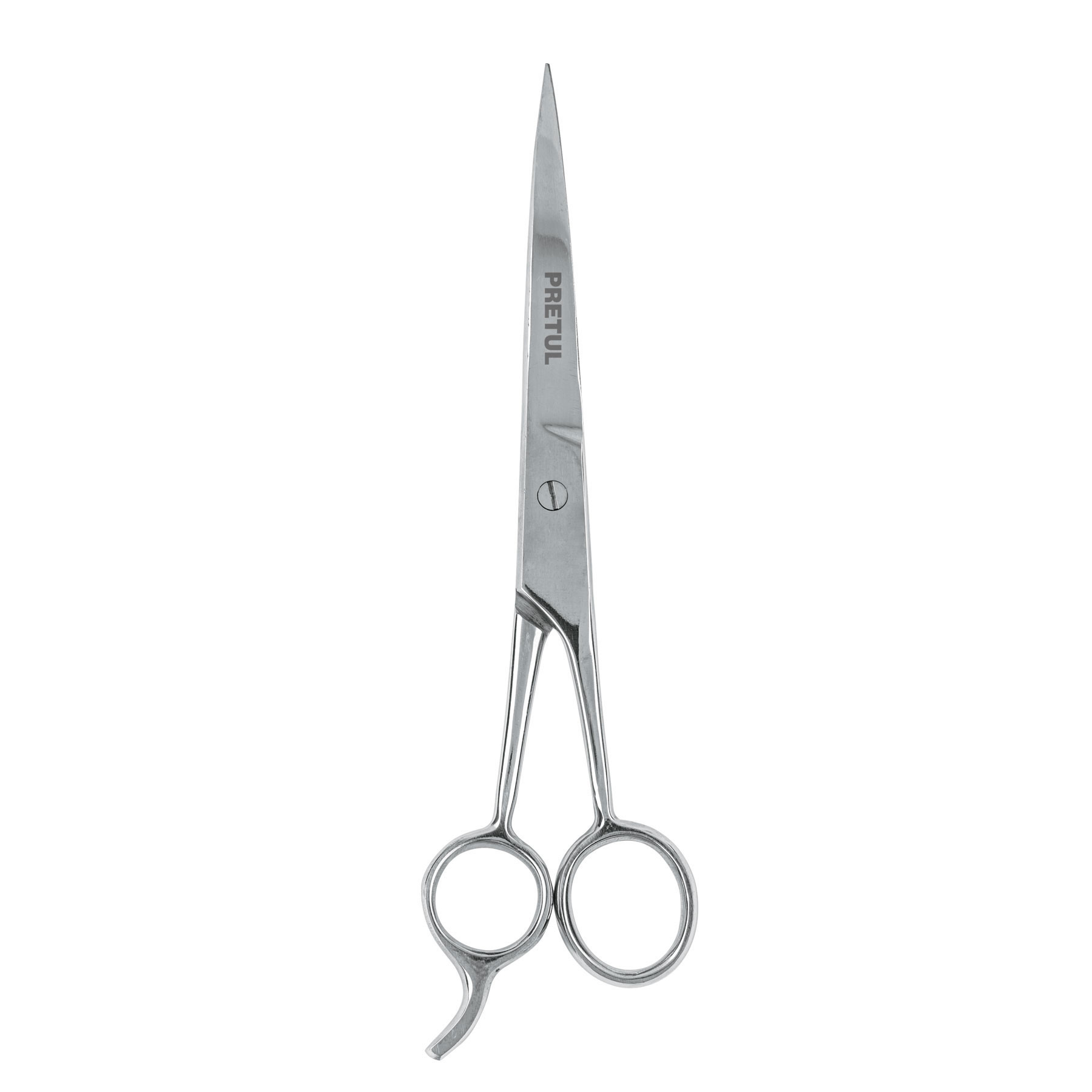 Tijera 7-1/2" acero inox con gancho para estilista, Pretul