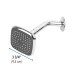 Regadera cuadrada 3-3/4" brazo y chapetón de acero, Foset