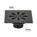 Resumidero cuadrado 4"x 4", acero inoxidable, negro, gota