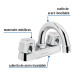 Mezcladora 4" para lavabo, cuello curvo, cartucho cerámico