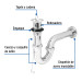 Céspol 1-1/4" c/contra, tapón y cadena, latón cromo,p/lavabo