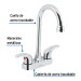 Mezcladora cromo 4" para lavabo, cuello bar, palanca, Foset