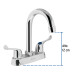 Mezcladora 4" para lavabo, cuello bar, manerales palanca