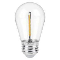 Lámpara LED S14 con filamento 1 W luz cálida, caja, Volteck