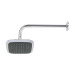 Regadera cuadrada plato ancho 6" brazo inox a muro, Foset
