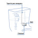 Válvula de descarga 3" para WC de 1 pza, cadena inox, Foset