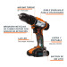 Rotomartillo inalámbrico 1/2", 20 V, Truper