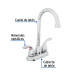 Mezcladora 4" cuello tipo bar para lavabo, Foset