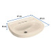 Lavabo cerámico con rebosadero, marfil, Foset