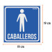Letrero de señalización "CABALLEROS", 19 x 19 cm