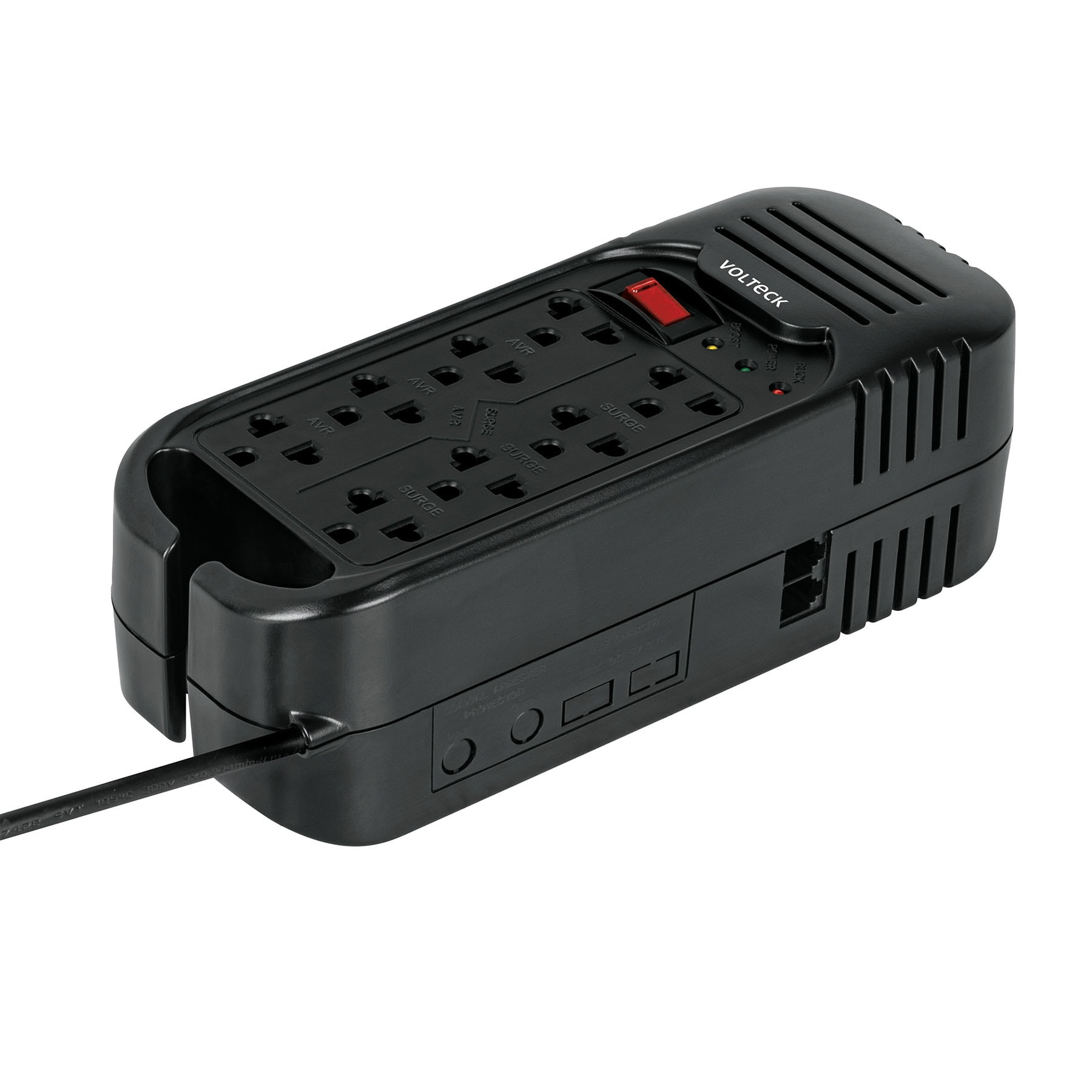 Regulador de voltaje de 1600 VA / 800 W 8 contactos, Volteck