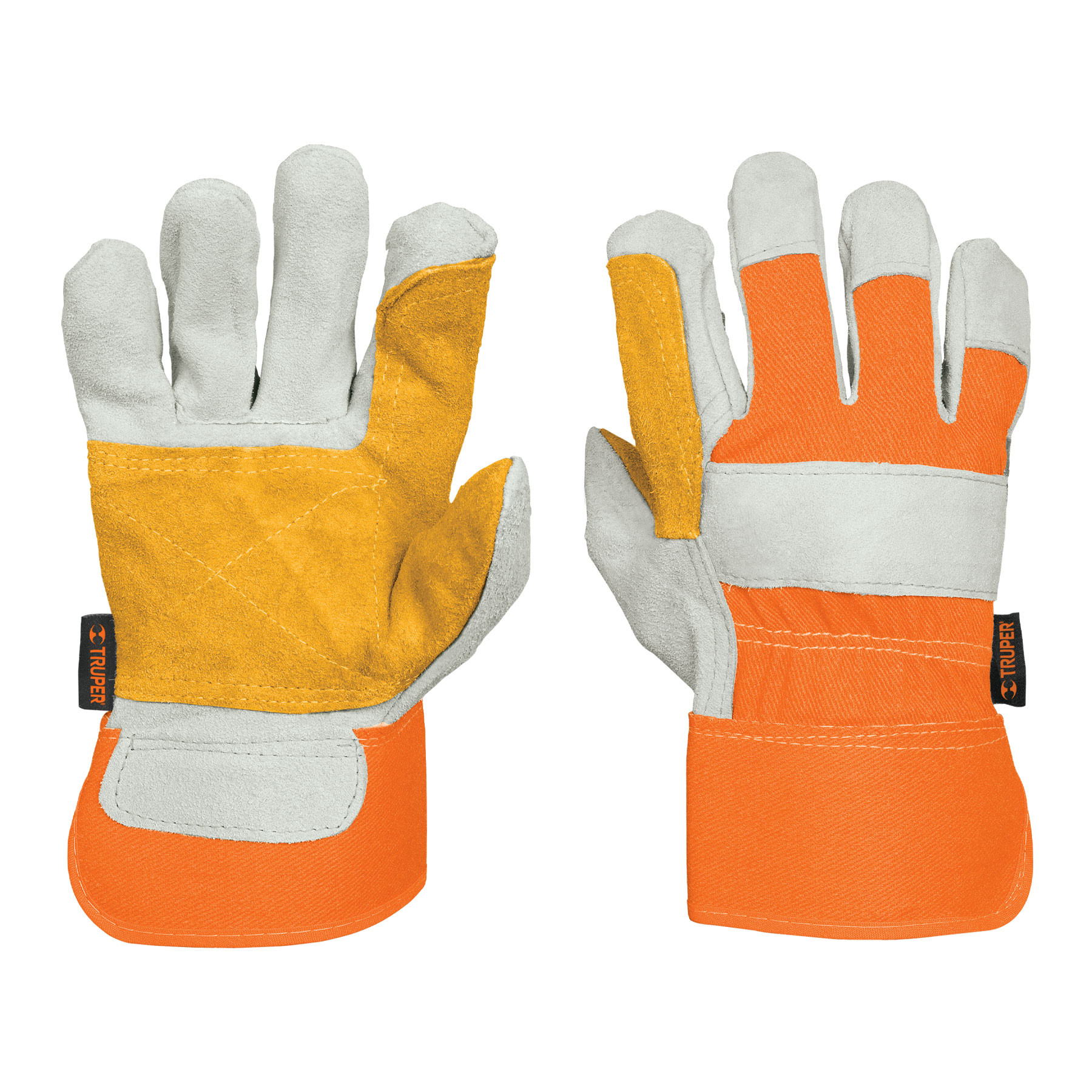 Guantes de carnaza y loneta, con refuerzo, unitalla, Truper