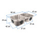 Tarja de submontar 82x47x23cm doble tina, Foset Riviera