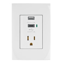 Contacto 2polos + tierra con 2 puertos USB, Oslo, blanco
