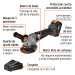 Esmeriladora angular inalámbrica 4-1/2", 20V, sin carbones